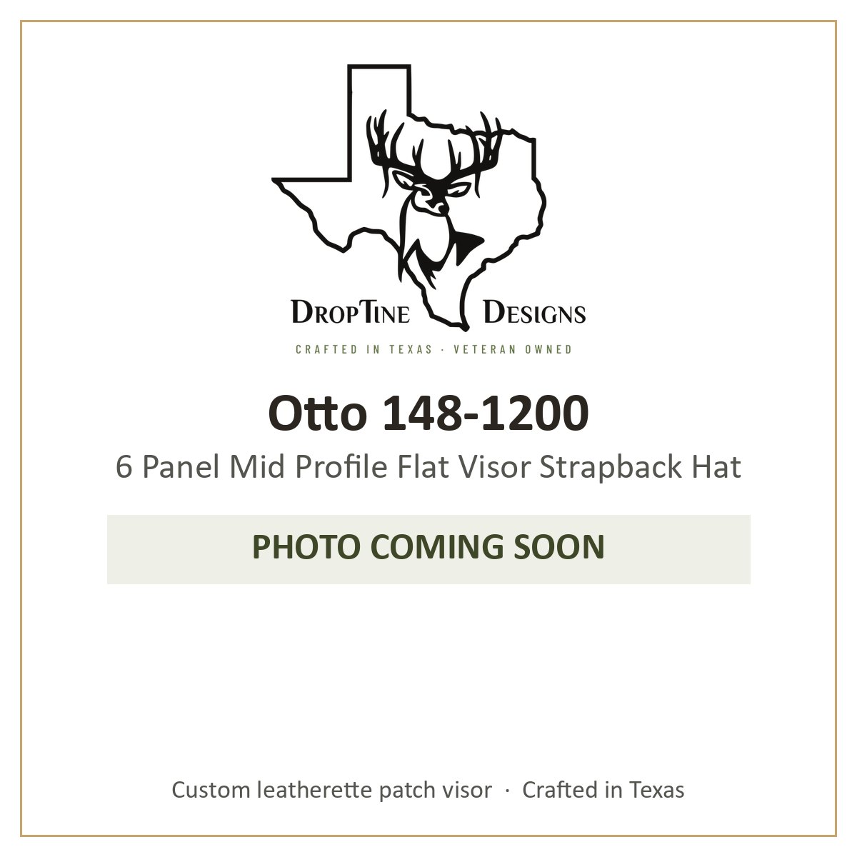 Photo coming soon: Otto 148-1200 6 Panel Mid Profile Flat Visor Strapback Hat
