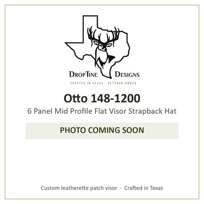 Photo coming soon: Otto 148-1200 6 Panel Mid Profile Flat Visor Strapback Hat
