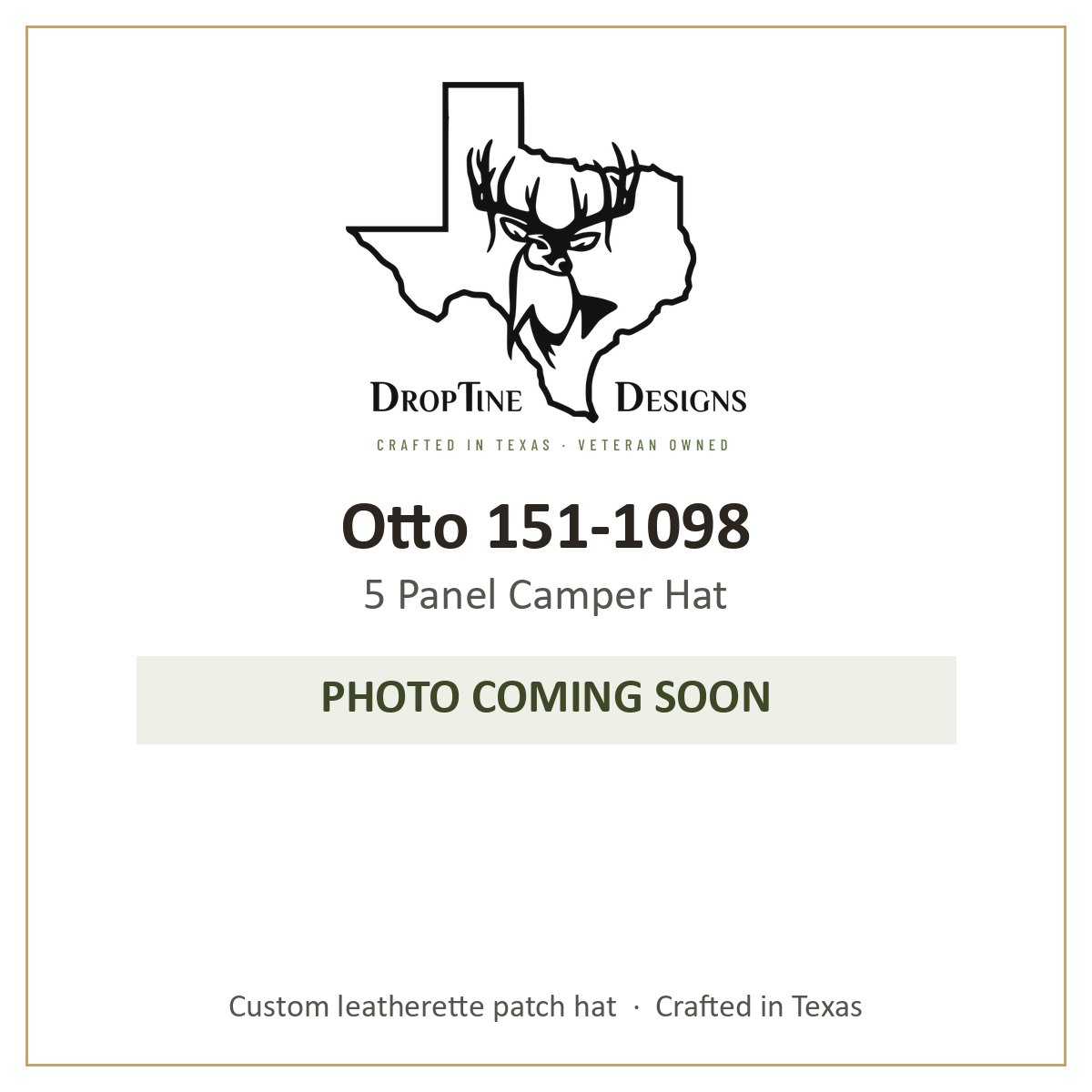 Photo coming soon: Otto 151-1098 5 Panel Camper Hat