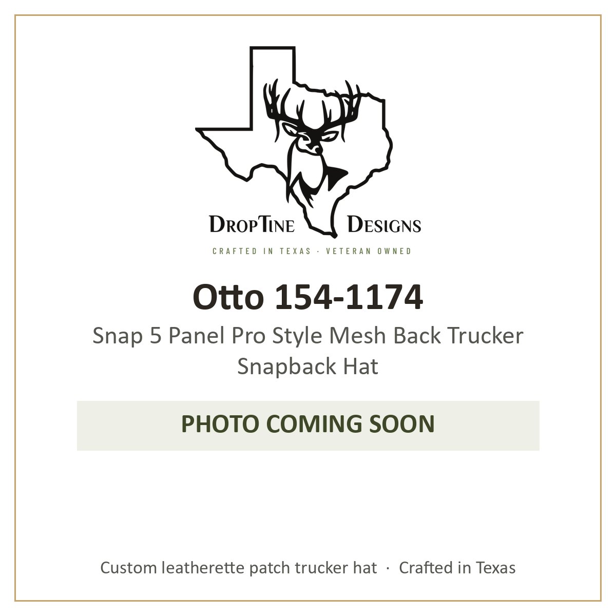Photo coming soon: Otto 154-1174 Snap 5 Panel Pro Style Mesh Back Trucker Snapback Hat