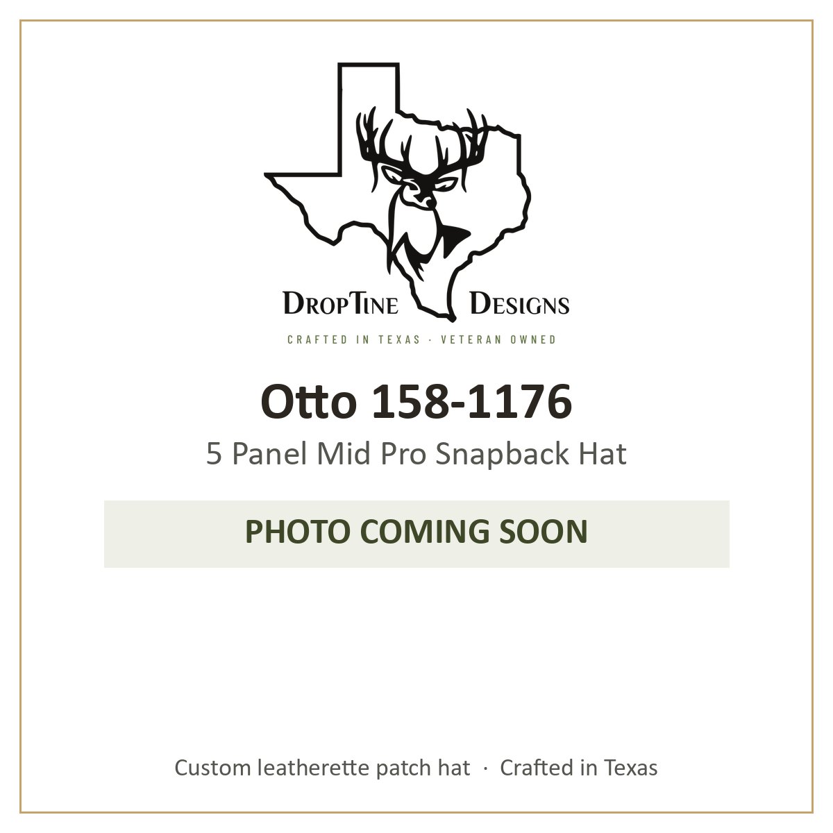 Photo coming soon: Otto 158-1176 5 Panel Mid Pro Snapback Hat