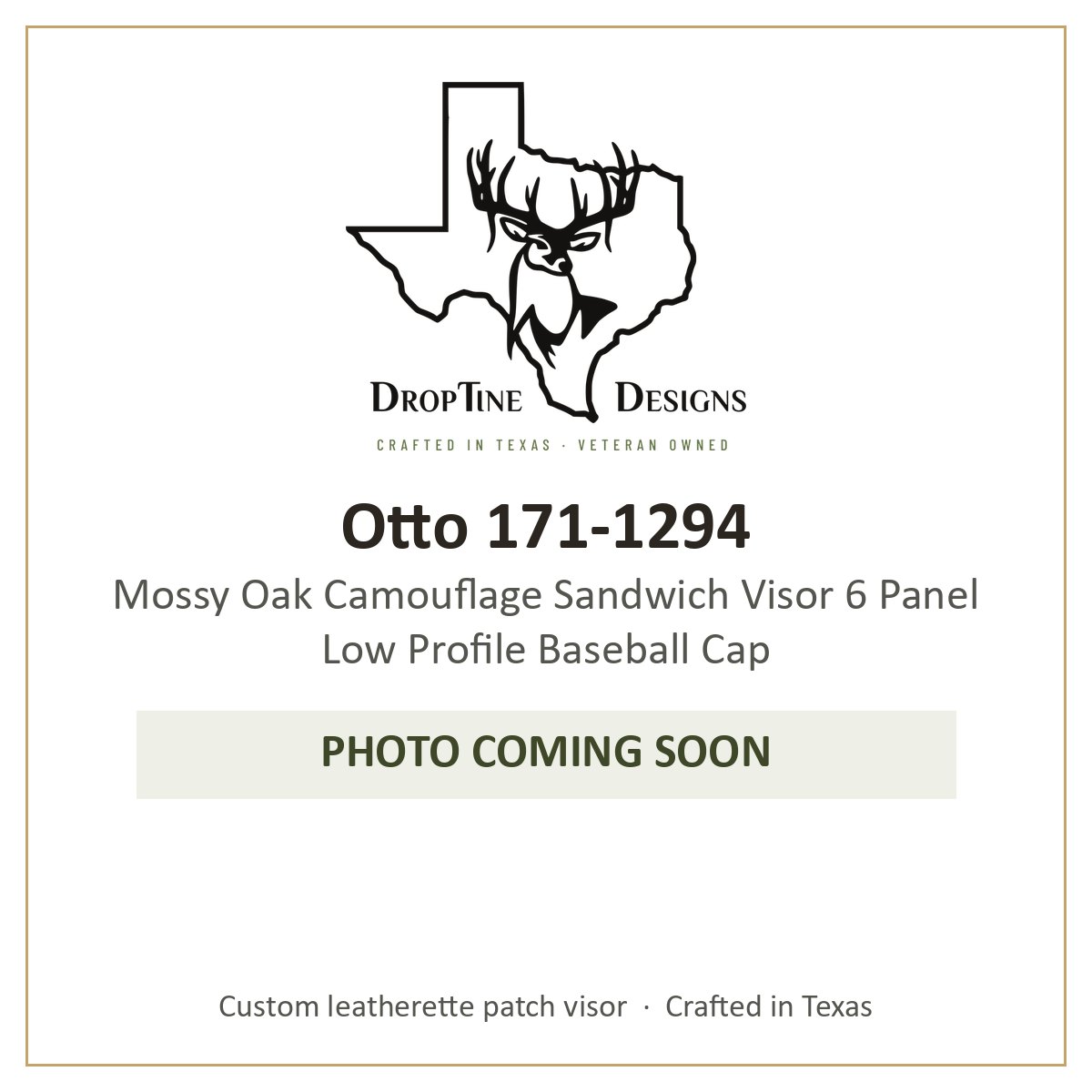 Photo coming soon: Otto 171-1294 Mossy Oak Camouflage Sandwich Visor 6 Panel Low Profile Baseball Cap