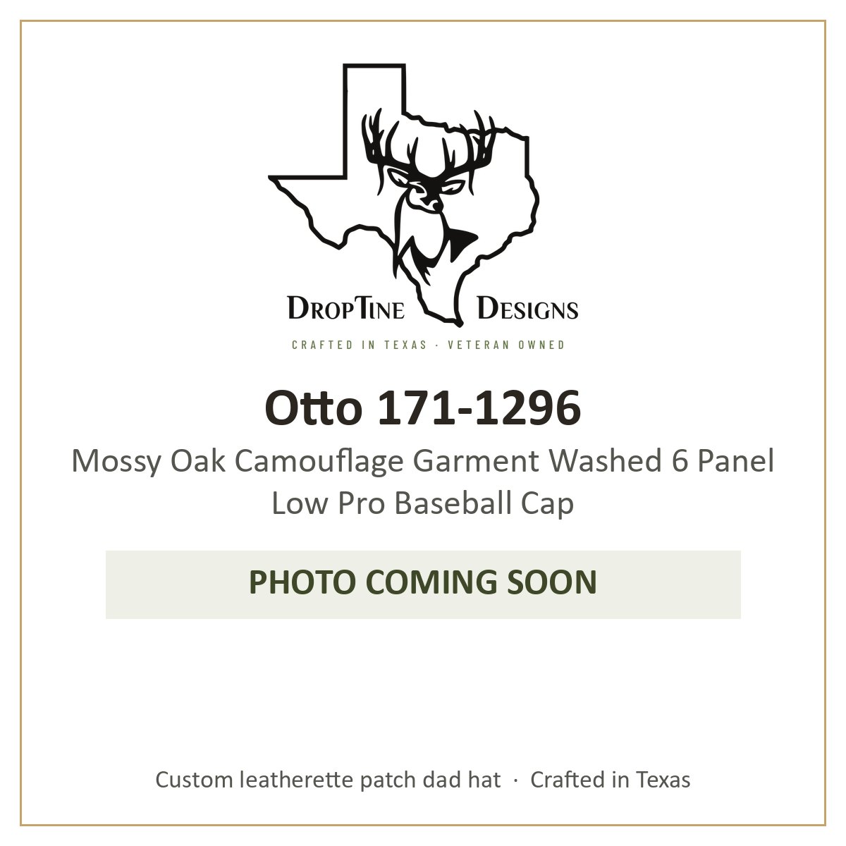 Photo coming soon: Otto 171-1296 Mossy Oak Camouflage Garment Washed 6 Panel Low Pro Baseball Cap