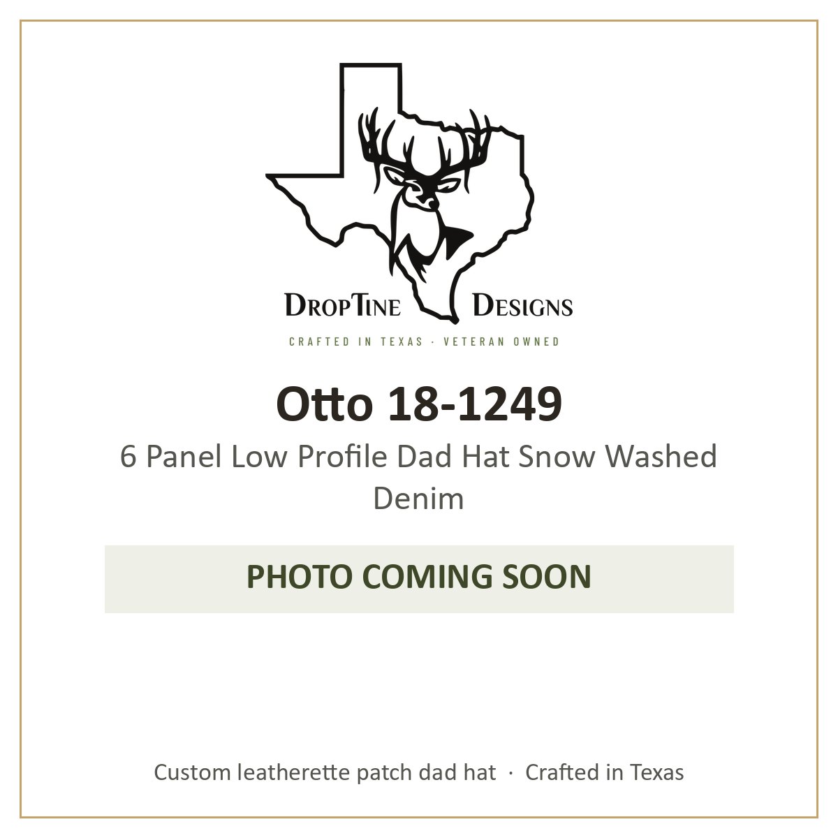 Photo coming soon: Otto 18-1249 6 Panel Low Profile Dad Hat Snow Washed Denim