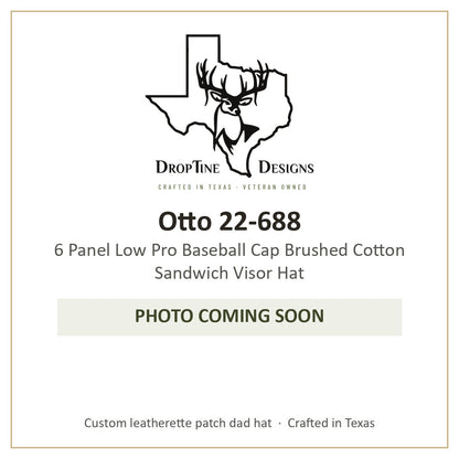 Photo coming soon: Otto 22-688 6 Panel Low Pro Baseball Cap Brushed Cotton Sandwich Visor Hat