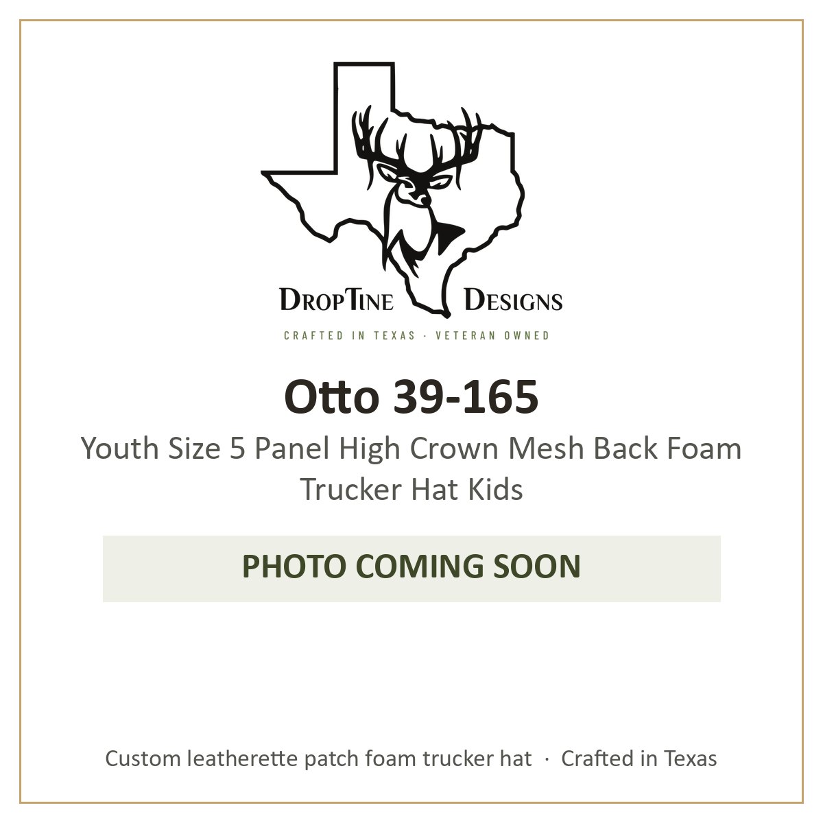 Photo coming soon: Otto 39-165 Youth Size 5 Panel High Crown Mesh Back Foam Trucker Hat Kids
