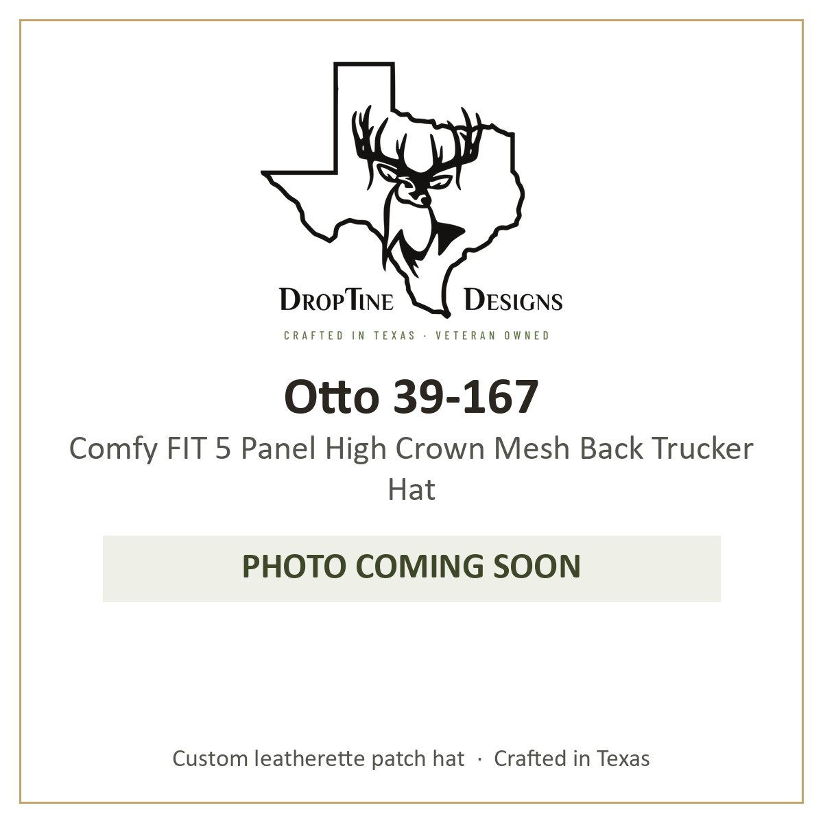 Photo coming soon: Otto 39-167 Comfy FIT 5 Panel High Crown Mesh Back Trucker Hat