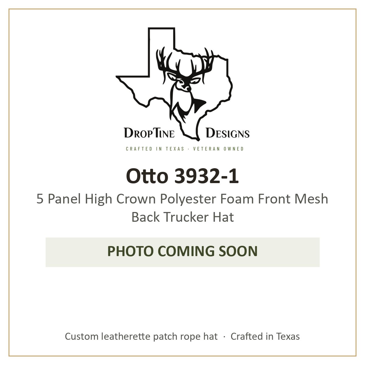 Photo coming soon: Otto 3932-1 5 Panel High Crown Polyester Foam Front Mesh Back Trucker Hat
