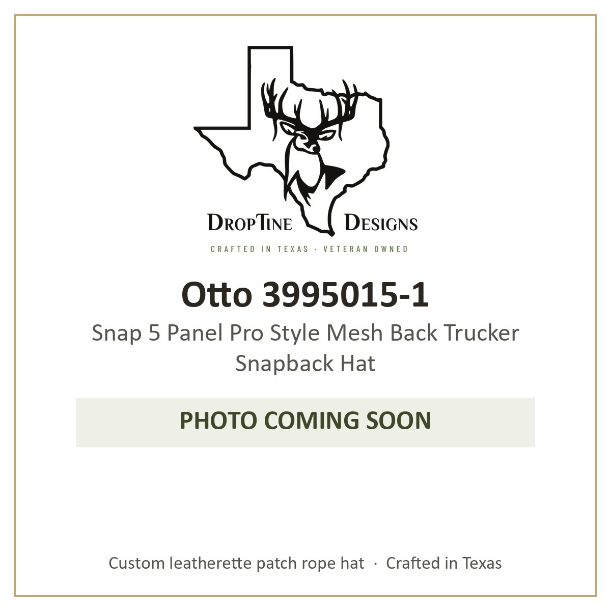 Photo coming soon: Otto 3995015-1 Snap 5 Panel Pro Style Mesh Back Trucker Snapback Hat