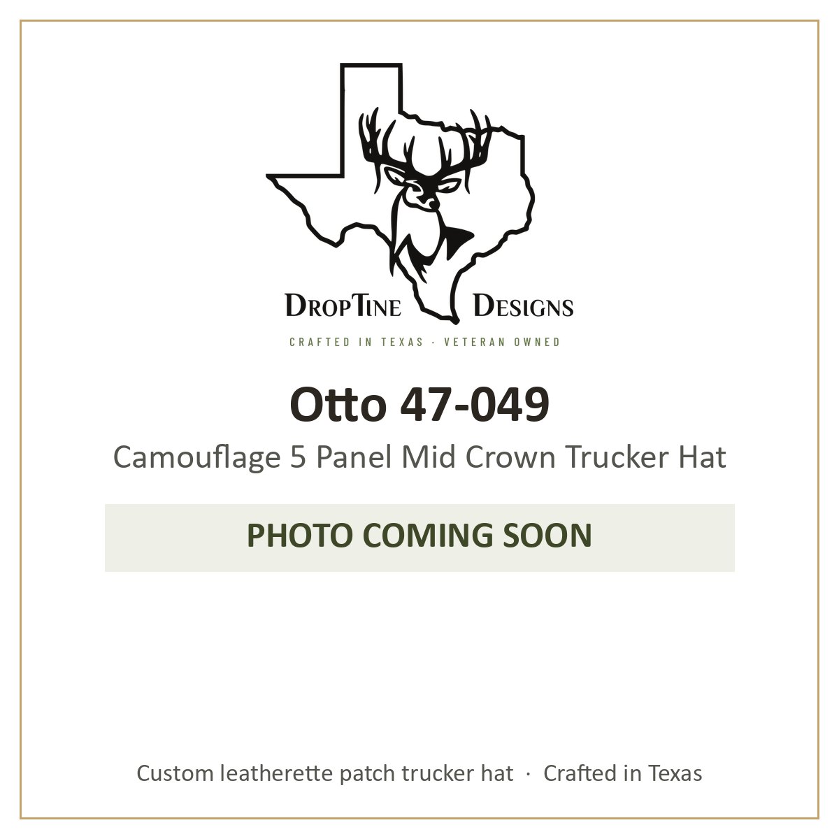 Photo coming soon: Otto 47-049 Camouflage 5 Panel Mid Crown Trucker Hat