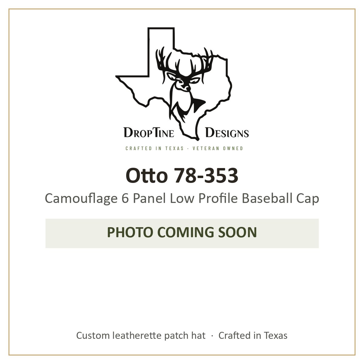 Photo coming soon: Otto 78-353 Camouflage 6 Panel Low Profile Baseball Cap