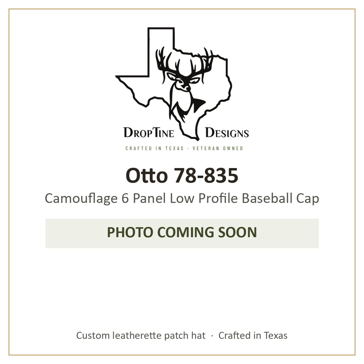 Photo coming soon: Otto 78-835 Camouflage 6 Panel Low Profile Baseball Cap