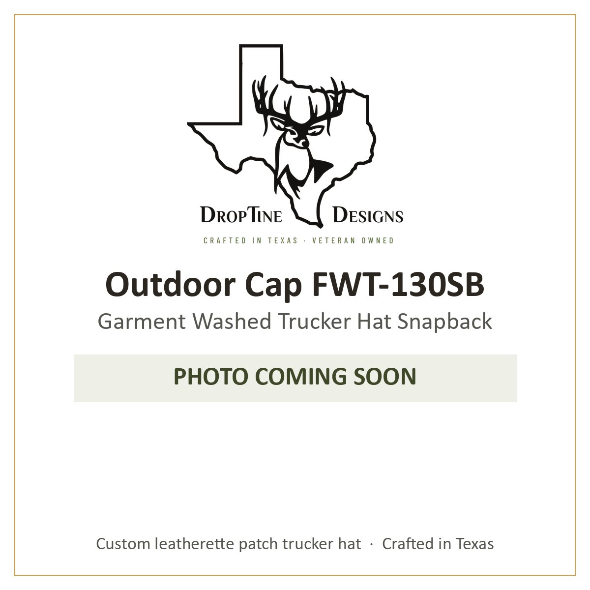 Photo coming soon: Outdoor Cap FWT-130SB Garment Washed Trucker Hat Snapback