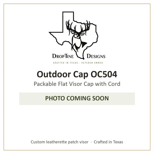 Photo coming soon: Outdoor Cap OC504 Packable Flat Visor Cap with Cord