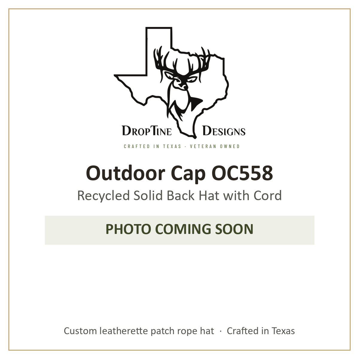 Photo coming soon: Outdoor Cap OC558 Recycled Solid Back Hat with Cord