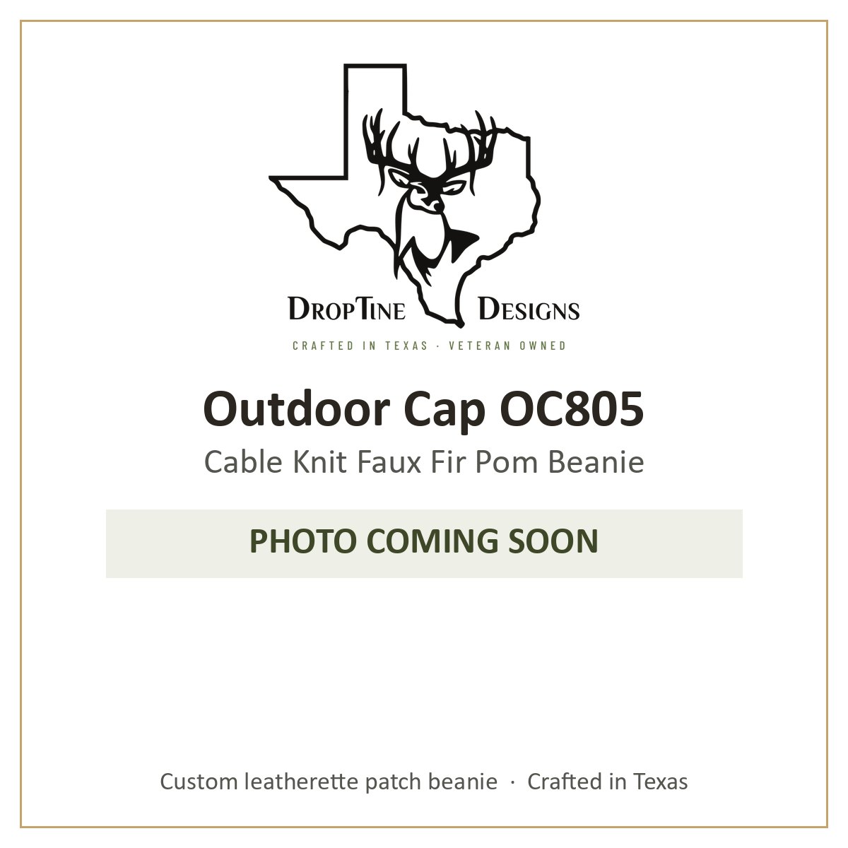 Photo coming soon: Outdoor Cap OC805 Cable Knit Faux Fir Pom Beanie