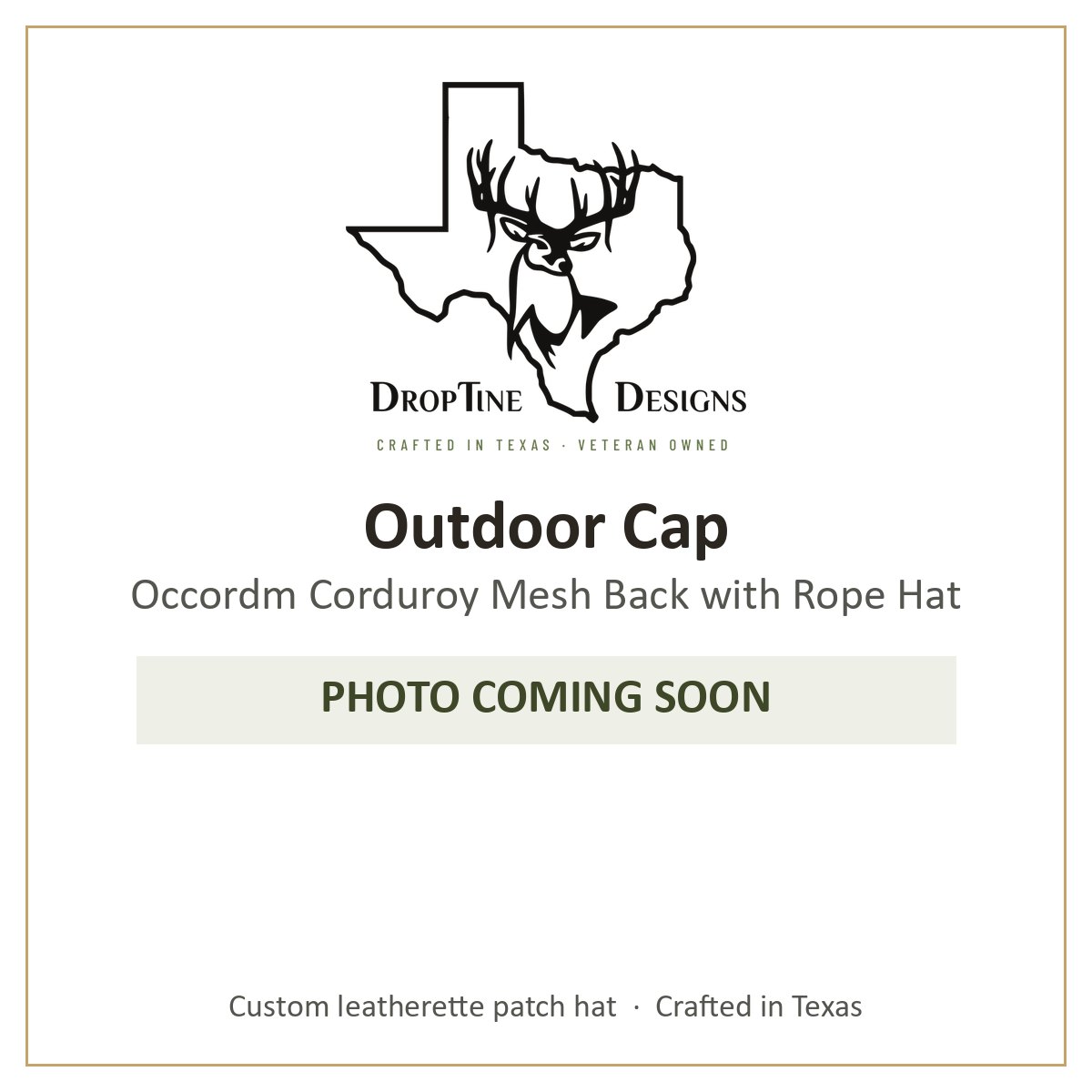 Photo coming soon: Outdoor Cap Occordm Corduroy Mesh Back with Rope Hat