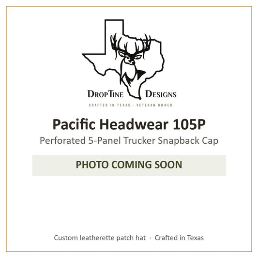 Photo coming soon: Pacific Headwear 105P Perforated 5-Panel Trucker Snapback Cap
