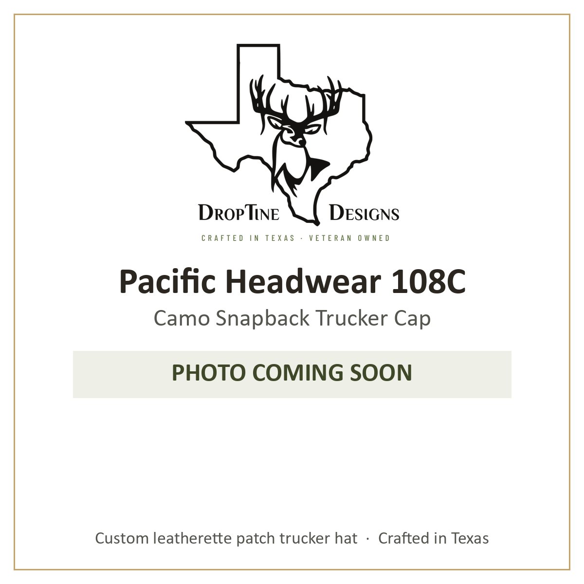 Photo coming soon: Pacific Headwear 108C Camo Snapback Trucker Cap