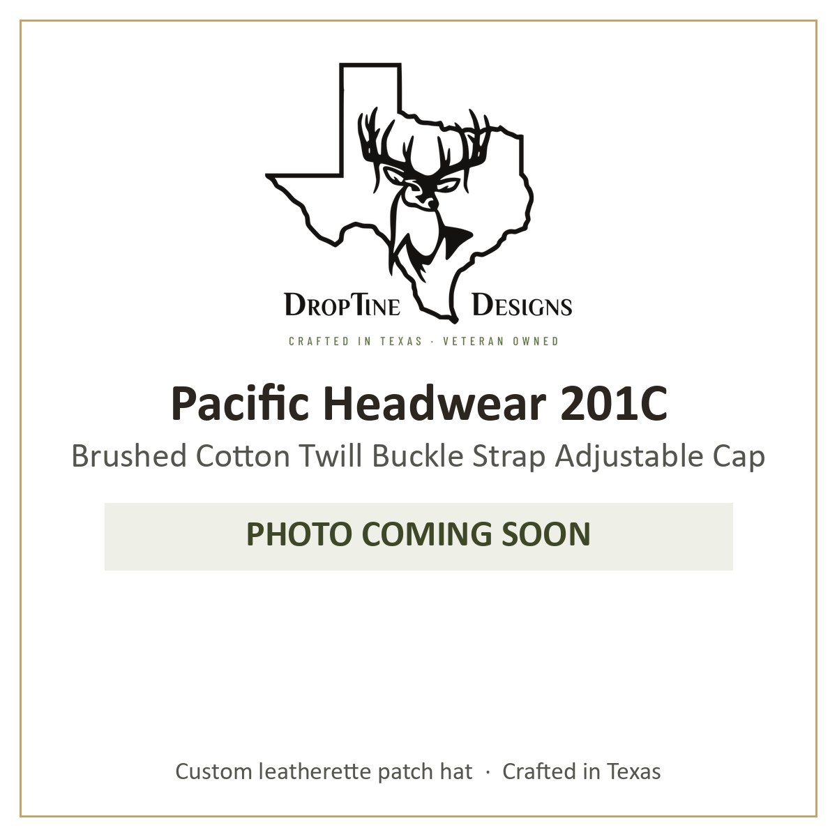Photo coming soon: Pacific Headwear 201C Brushed Cotton Twill Buckle Strap Adjustable Cap