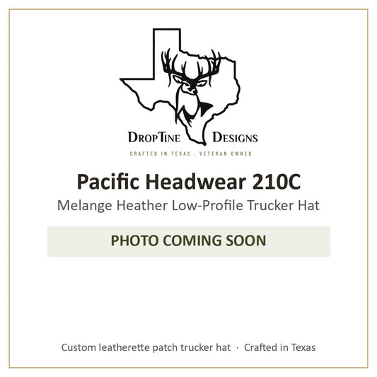 Photo coming soon: Pacific Headwear 210C Melange Heather Low-Profile Trucker Hat