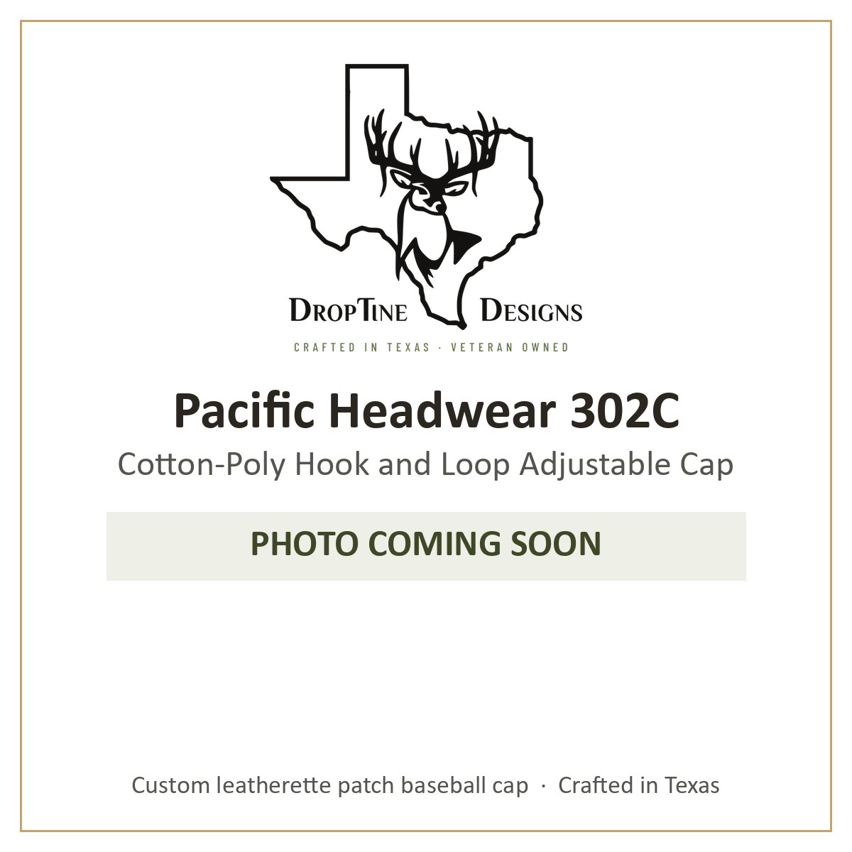Photo coming soon: Pacific Headwear 302C Cotton-Poly Hook and Loop Adjustable Cap