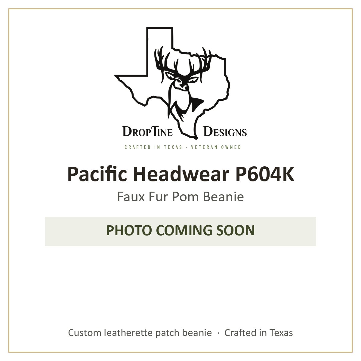 Photo coming soon: Pacific Headwear P604K Faux Fur Pom Beanie