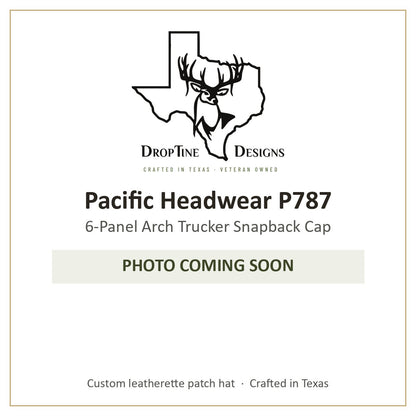 Photo coming soon: Pacific Headwear P787 6-Panel Arch Trucker Snapback Cap