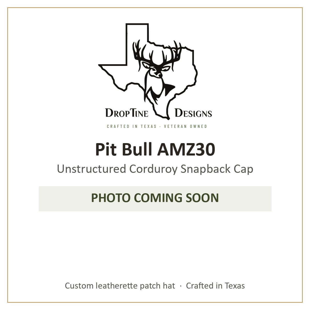Photo coming soon: Pit Bull AMZ30 Unstructured Corduroy Snapback Cap