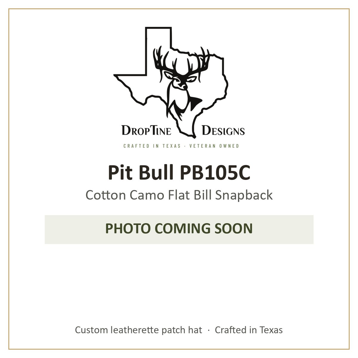 Photo coming soon: Pit Bull PB105C Cotton Camo Flat Bill Snapback