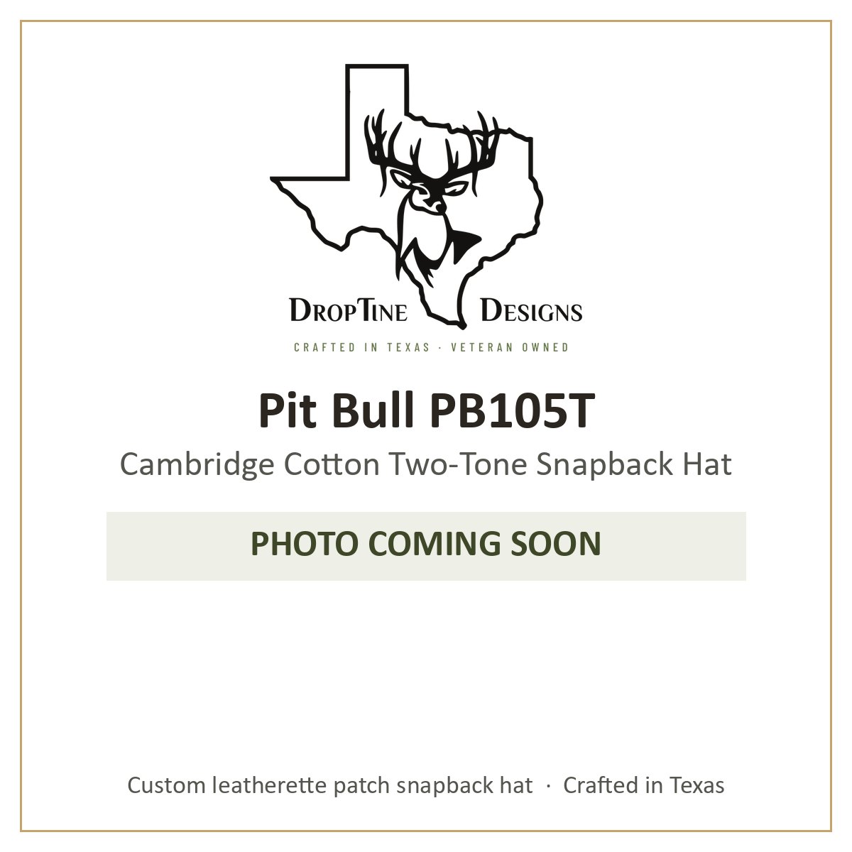 Photo coming soon: Pit Bull PB105T Cambridge Cotton Two-Tone Snapback Hat