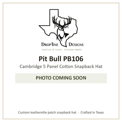 Photo coming soon: Pit Bull PB106 Cambridge 5 Panel Cotton Snapback Hat