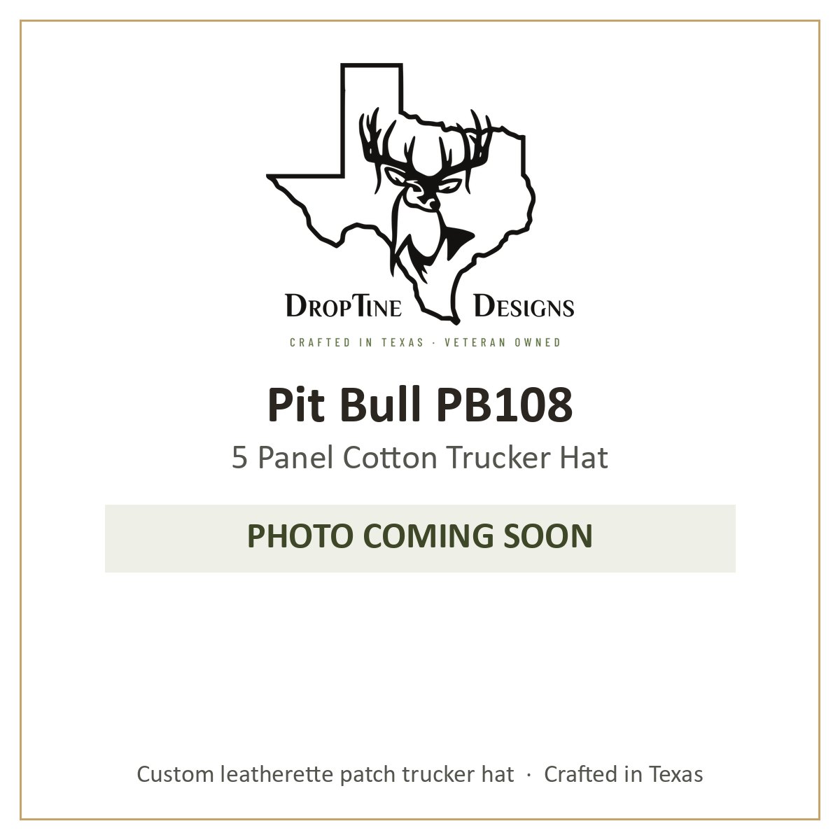 Photo coming soon: Pit Bull PB108 5 Panel Cotton Trucker Hat