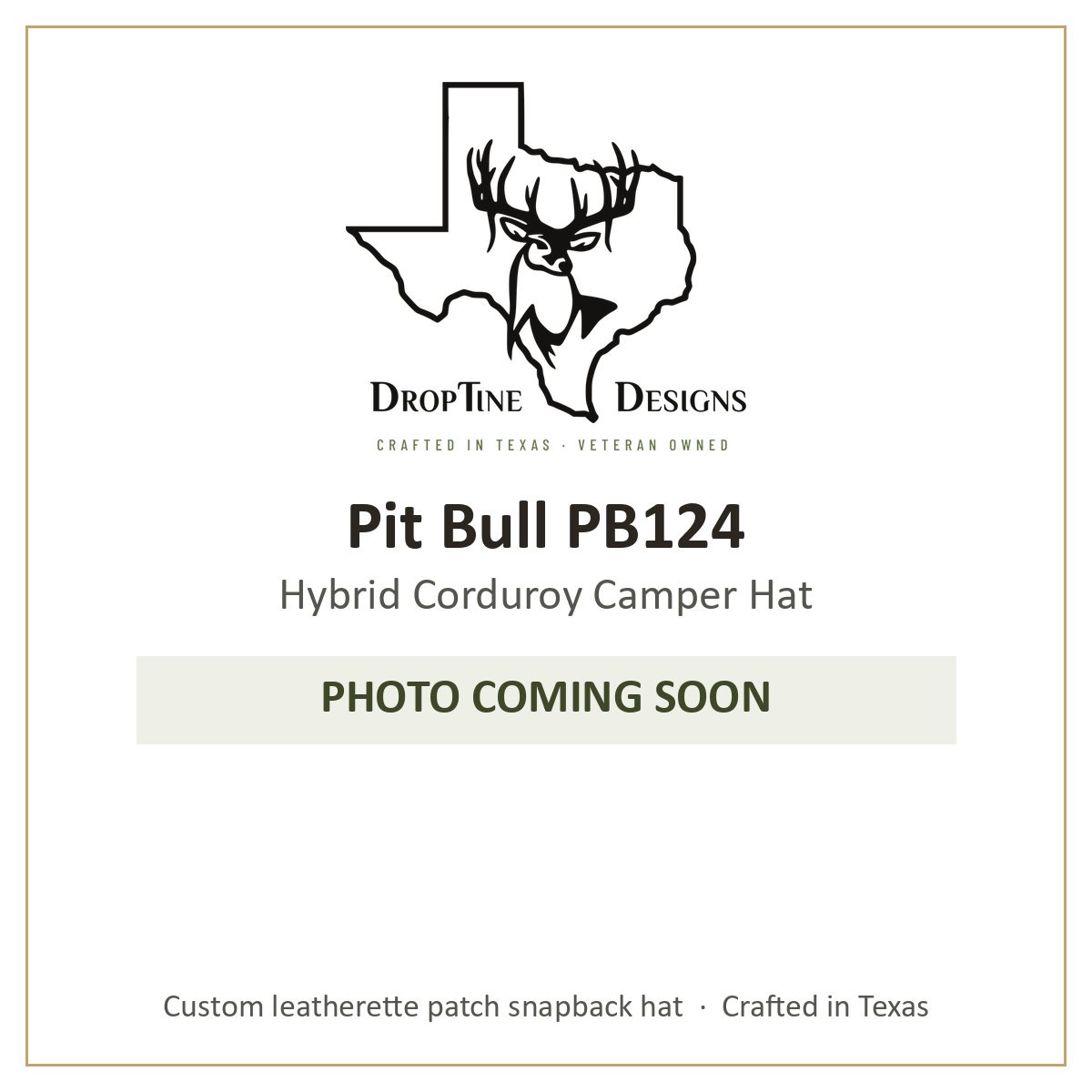 Photo coming soon: Pit Bull PB124 Hybrid Corduroy Camper Hat