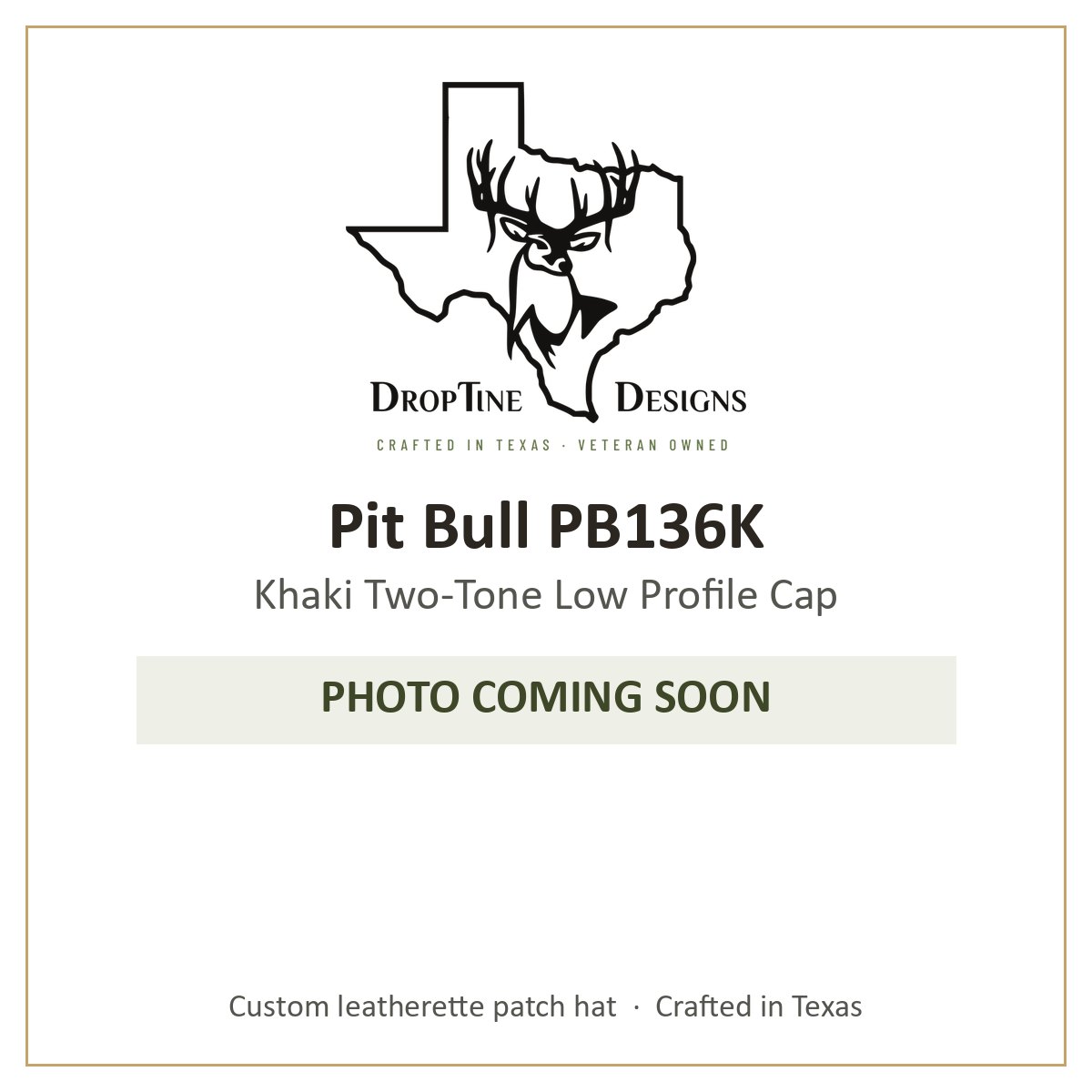 Photo coming soon: Pit Bull PB136K Khaki Two-Tone Low Profile Cap