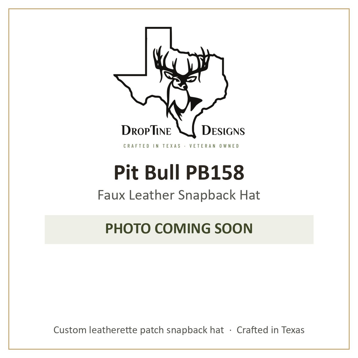Photo coming soon: Pit Bull PB158 Faux Leather Snapback Hat