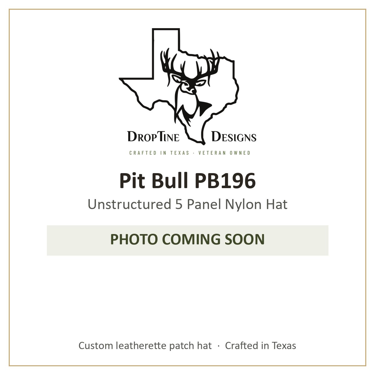 Photo coming soon: Pit Bull PB196 Unstructured 5 Panel Nylon Hat
