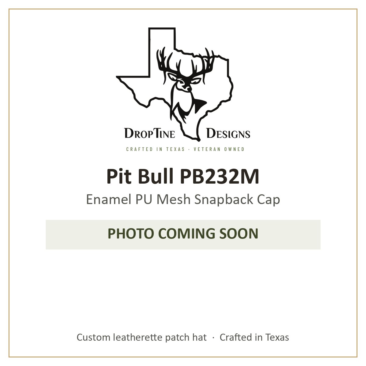 Photo coming soon: Pit Bull PB232M Enamel PU Mesh Snapback Cap