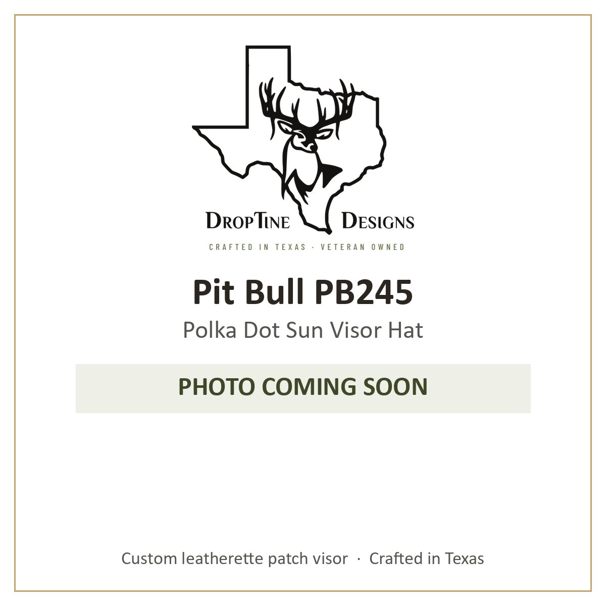 Photo coming soon: Pit Bull PB245 Polka Dot Sun Visor Hat
