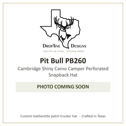 Photo coming soon: Pit Bull PB260 Cambridge Shiny Camo Camper Perforated Snapback Hat