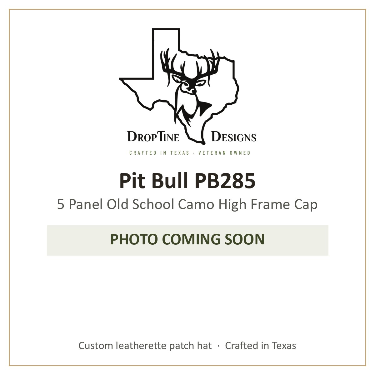 Photo coming soon: Pit Bull PB285 5 Panel Old School Camo High Frame Cap
