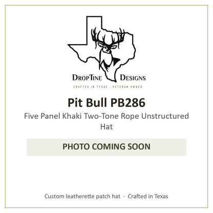 Photo coming soon: Pit Bull PB286 Five Panel Khaki Two-Tone Rope Unstructured Hat