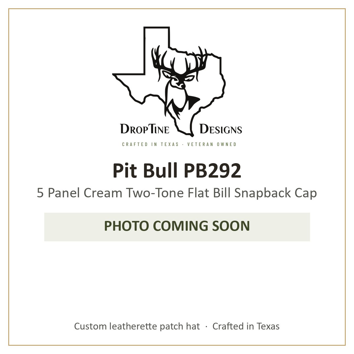 Photo coming soon: Pit Bull PB292 5 Panel Cream Two-Tone Flat Bill Snapback Cap