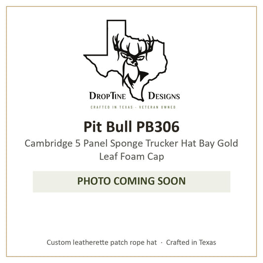 Photo coming soon: Pit Bull PB306 Cambridge 5 Panel Sponge Trucker Hat Bay Gold Leaf Foam Cap