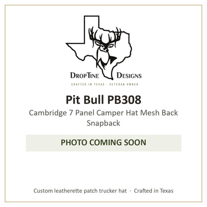 Photo coming soon: Pit Bull PB308 Cambridge 7 Panel Camper Hat Mesh Back Snapback