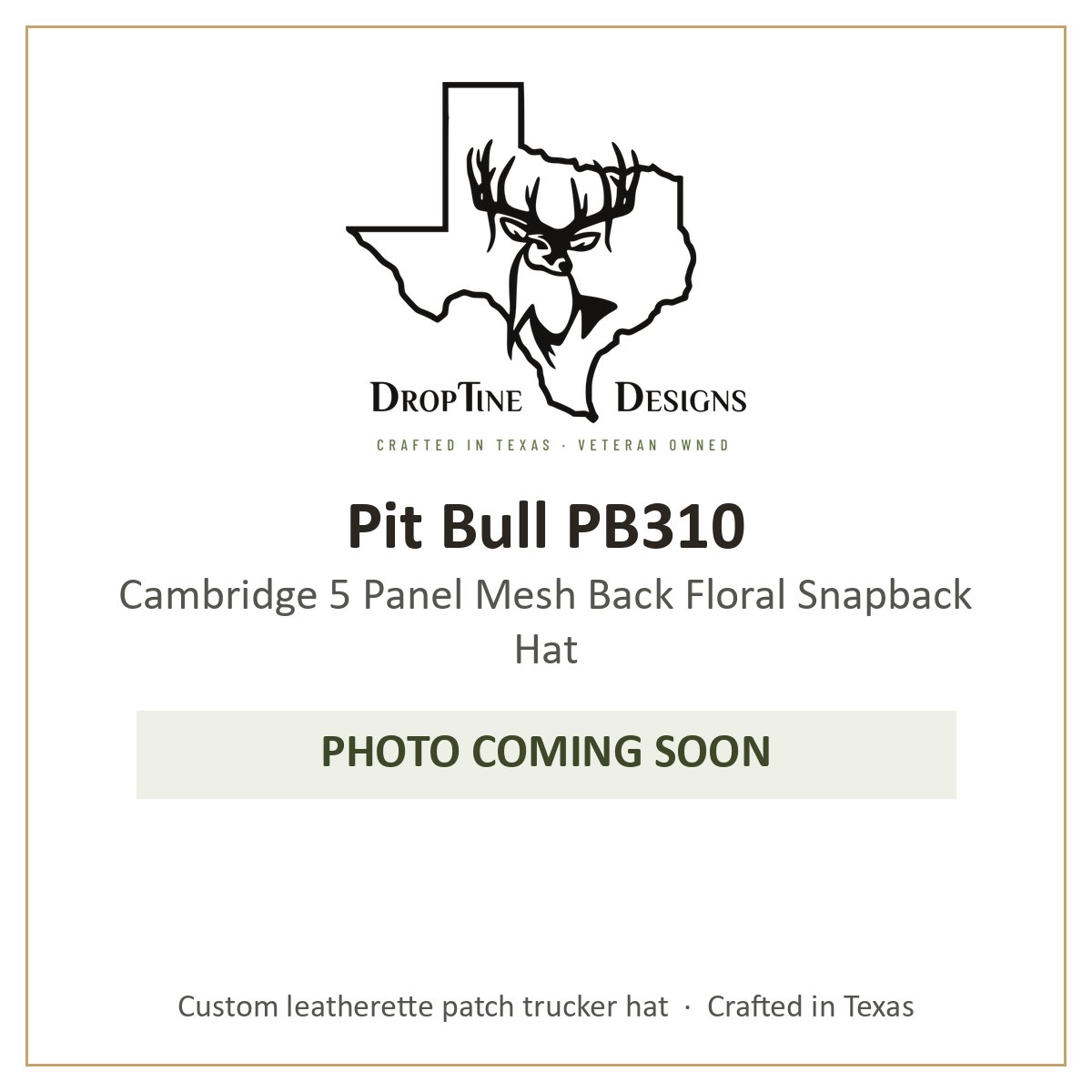 Photo coming soon: Pit Bull PB310 Cambridge 5 Panel Mesh Back Floral Snapback Hat