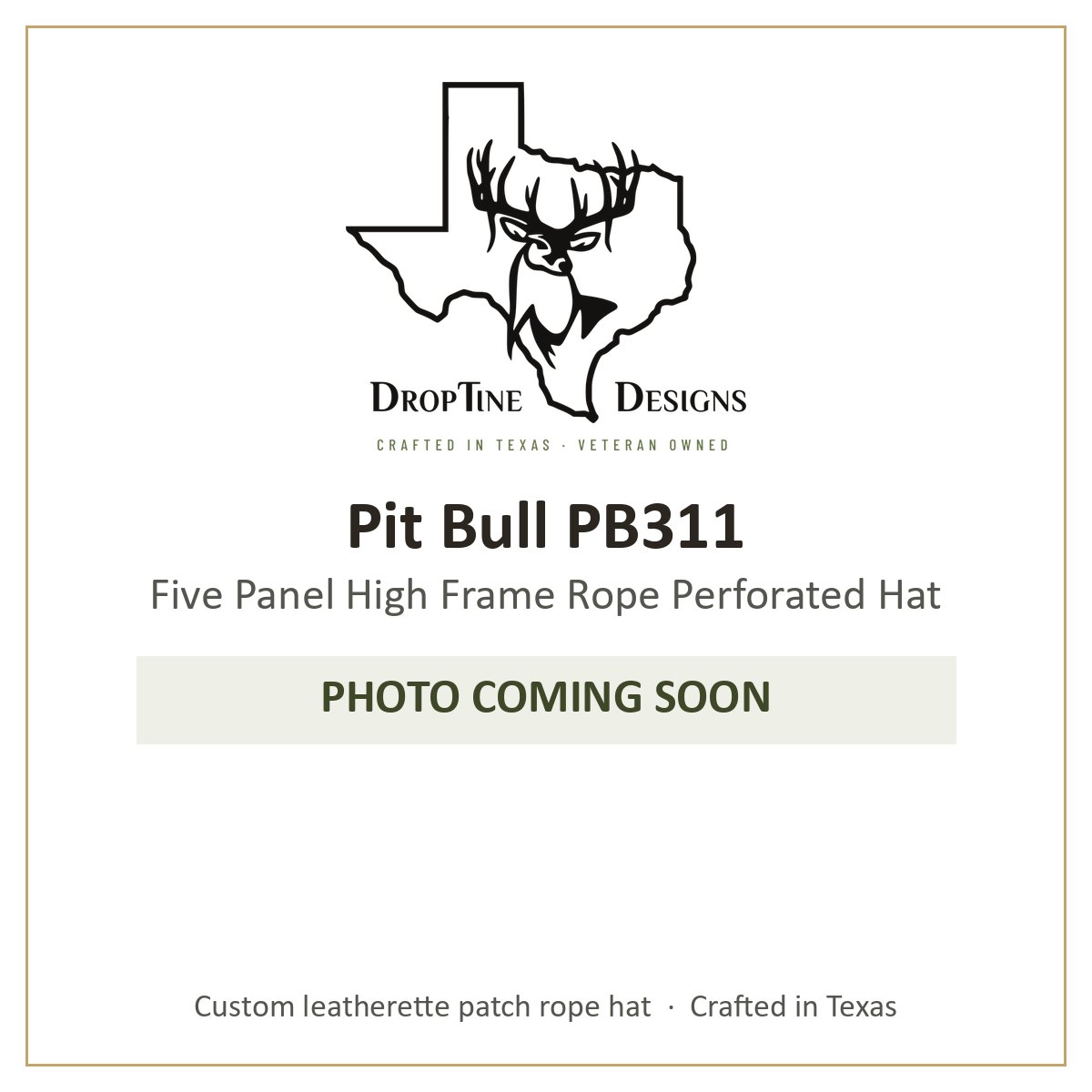 Photo coming soon: Pit Bull PB311 Five Panel High Frame Rope Perforated Hat