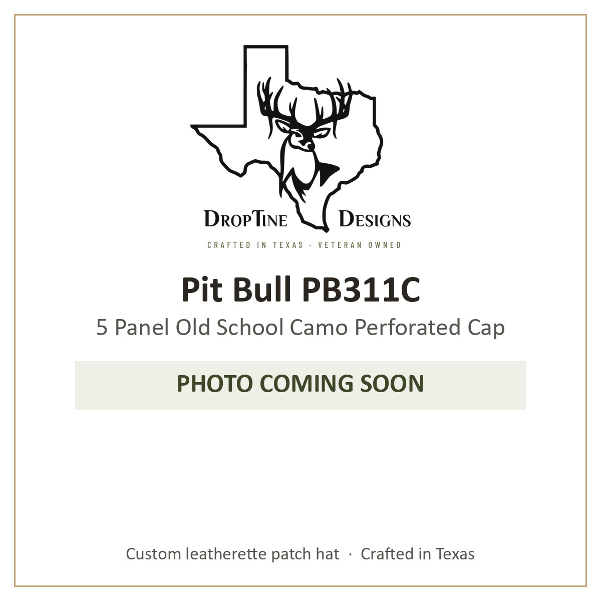 Photo coming soon: Pit Bull PB311C 5 Panel Old School Camo Perforated Cap