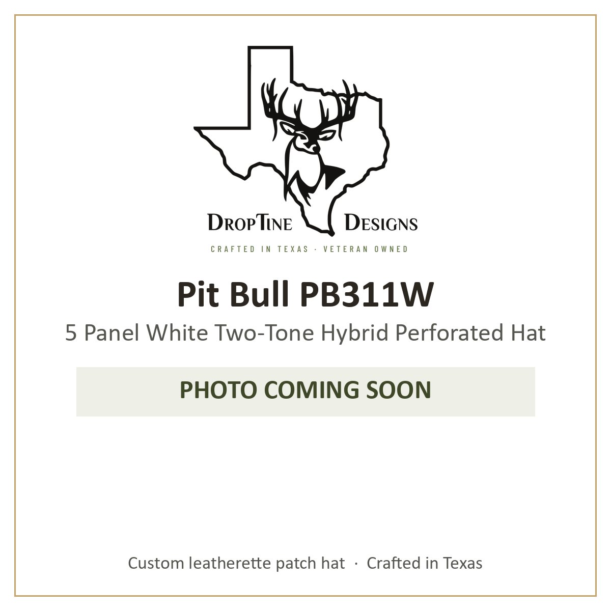 Photo coming soon: Pit Bull PB311W 5 Panel White Two-Tone Hybrid Perforated Hat