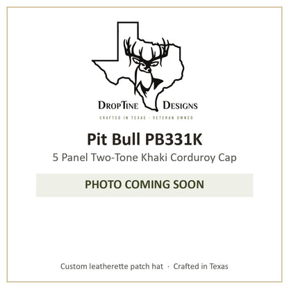 Photo coming soon: Pit Bull PB331K 5 Panel Two-Tone Khaki Corduroy Cap
